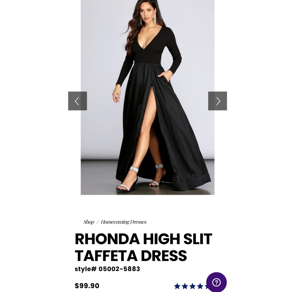 Windsor RHONDA HIGH SLIT TAFFETA DRESS